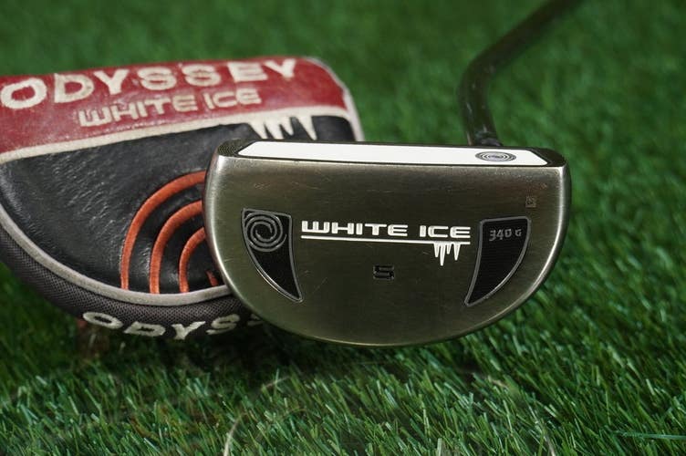 Odyssey White Ice 5 340G Putter Mallet 35 Double Bend Steel Shaft RH +Cover
