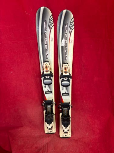 Jr Skis: Rossignol Edge Jr. 80cm Skis
Bindings: Rossignol
Binding Range: 195-255mm