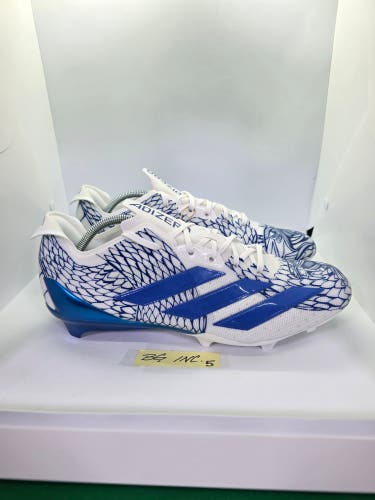 Adidas Adizero Electric 2 Football Cleats Men's Size 12.5 White / Blue IH8569 NEW