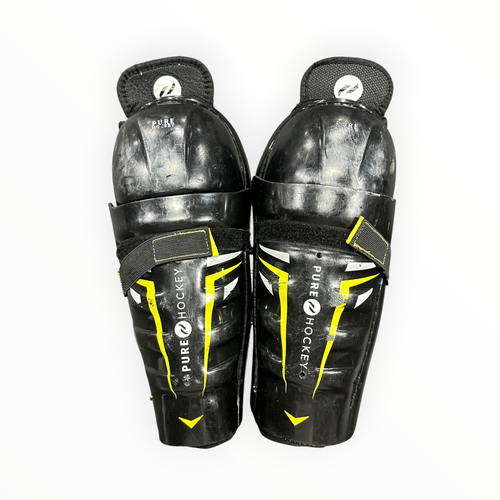 Used Pure Hockey SHIN GUARD Youth Shin Guards Black 10" 11375-S000380115