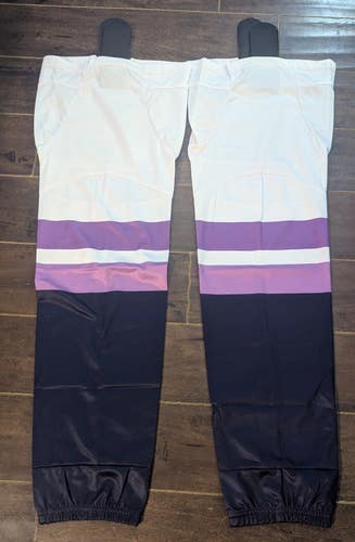 White and purple Senior Large Socks (New)
