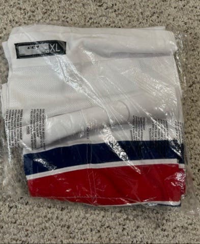 Rochester Americans AHL White Blue Red Senior XL CCM Socks Pro Stock (New)