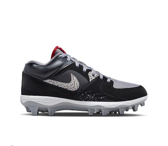 Nike Jordan Stadium 90 Low TD Black Cement Cleats men’s size 9.5  *NEW* HQ0210-060