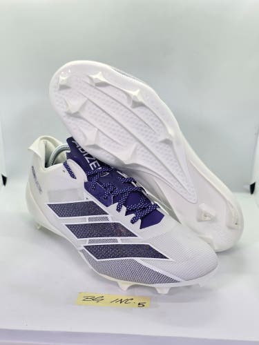 Adidas Adizero Electric II Football Cleats White Purple IE6291 Men's Size 11.5