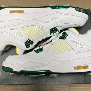 Nike Jordan 4 Golf Shoes Masters Edition Metallic Green Sz 11.5 (New)
