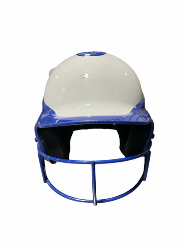 Used RIP-IT M/L 6 1/2-7 3/8 Batting Helmet w/Mask Clear And Royal Blue MD 11834-S000054459