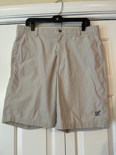Men's Footjoy USNA tan flat front golf shorts, 36W