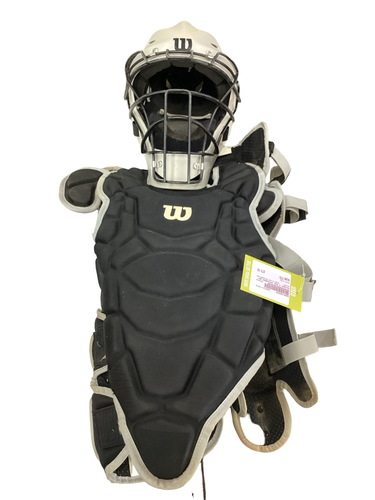 Used Wilson 3 PCS CATCHERS SET Catchers Chest Protector Grey Youth 11613-S000186540
