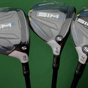 TaylorMade SIM2 MAX Fairway Wood / Hybrid Set 3W 15*, 5W 18*, 4H 22* Stiff NEW