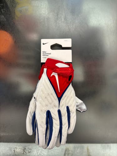 White Large Adult Nike Superbad 6.0 Gloves (New)