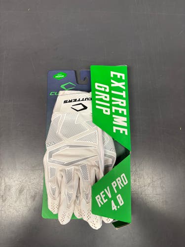 White Medium Adult Cutters Rev Pro 4.0 Gloves (New)