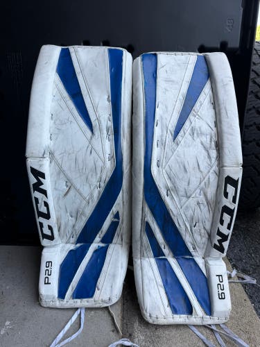 Blue 32" Senior CCM Premier P2.9 Goalie Leg Pads (Used)