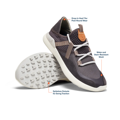 Olukai Women's Kawela Golf Shoes- Pavement/Mist Grey