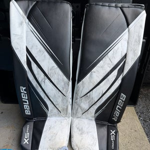 White Small Senior Bauer Vapor X5 Pro Goalie Leg Pads (Used)