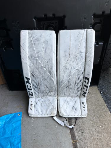 White 31" Senior CCM Axis 1.9 Goalie Leg Pads (Used)
