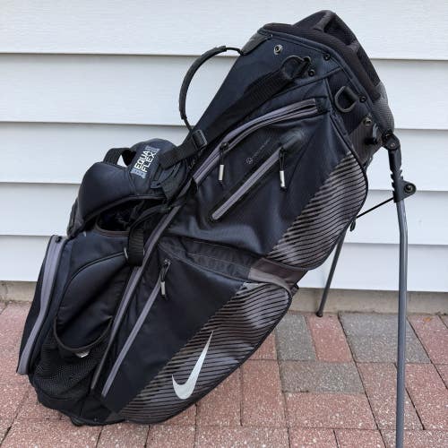 Nike Air Sport H20 Resist Golf Stand Carry Bag 8 Way Dividers Black Gray