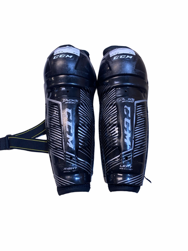 Used CCM TACKS 955T Junior Shin Guards Black 10" 11706-S000383147