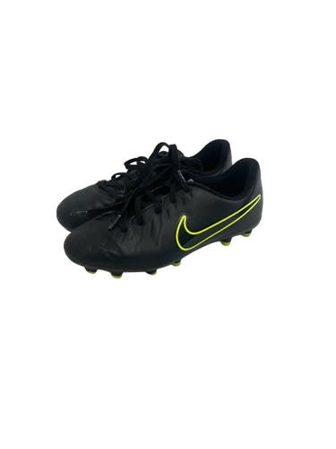 Used Nike TIEMPO Soccer Cleats Black And Optic Yellow Junior 03.5 11692-S000154573