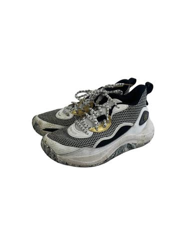Used Under Armour CURRY Basketball Shoes Y Black And White Junior 05 11692-S000154575