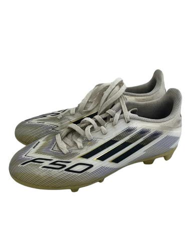 Used Adidas F50 Soccer Cleats White Junior 04 11692-S000154582