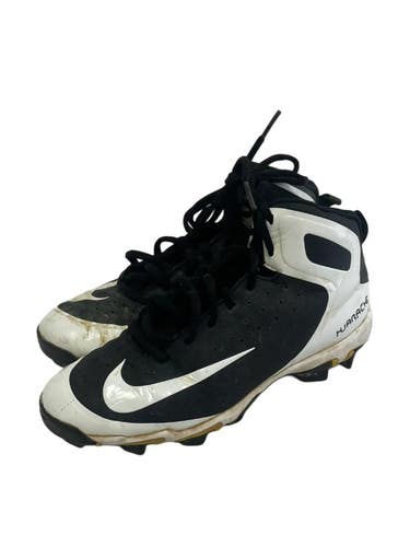Used Nike ALPHA HUARACHE KEY BB/SB Cleats Black And White Junior 05.5 11692-S000154599