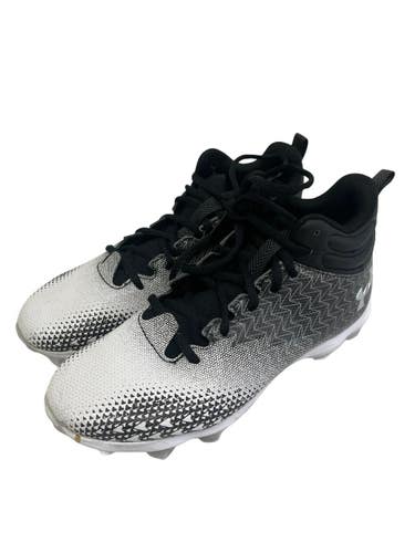 Used Under Armour SPOTLIGHT FRANCHISE Jr FB Cleats White And Black Junior 06 11692-S000154630