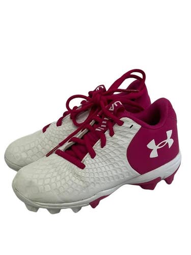 Used Under Armour GLYDE BB/SB Cleats White And Pink Youth 13.0 11692-S000154648