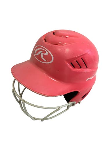 Used Rawlings RCFH Batting Helmet w/Mask Pink One Size 11692-S000154655