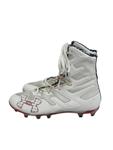 Used Under Armour HIGHLIGHT MC Adult FB Cleats White Senior 8 11692-S000154657