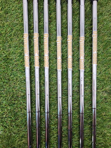 TRUE TEMPER DYNAMIC GOLD 120 S300 IRON SHAFT SET STIFF 120G .355 TIP 7I=36" GOOD