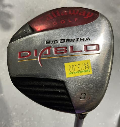 Callaway BIG BERTHA DIABLO #3 Fairway Wood 43" Stiff Flex Graphite Shaft RH USED