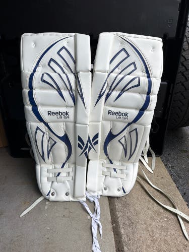 White 33" Senior Reebok L9 Goalie Leg Pads (New)