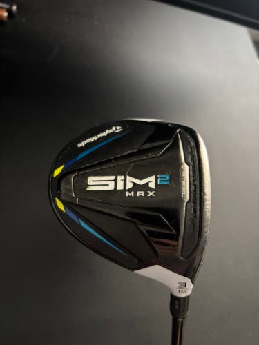 Men's TaylorMade SIM2 MAX Right Handed Fairway Wood 3 Wood Graphite Shaft EXTRA STIFF (Used)