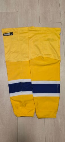 CCM Yellow/Blue/White Senior Large Pro Stock Socks (New)