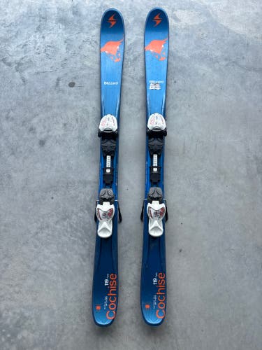 Blizzard Cochise Twin Tip 119 cm Skis With IQ 4.5 Bindings (Used)