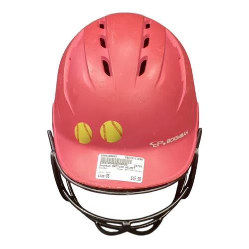 Used BoomBah BATTING HELMET Batting Helmet w/Mask Pink One Size 11846-S000108082