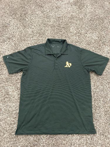 Antigua Oakland A’s Polo Shirt Men’s Large Short Sleeve Stretch MLB