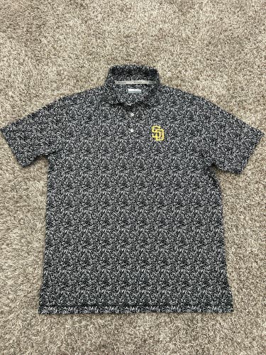 Columbia Golf San Diego Padres Polo Shirt Mens Large Stripe OmniWick