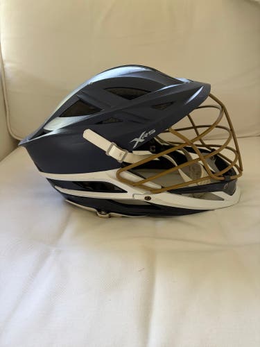 Cascade XRS Lacrosse Helmet - Matte Navy Blue with Gold Facemask (Retail: $350)