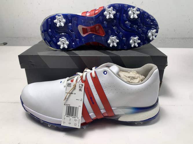 Adidas Tour360 24 Waterproof USA Golf Shoes White Men's SZ 10.5 (IE3370) NIB