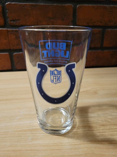Bud Light Indianapolis Colts NFL Beer Pint Glass