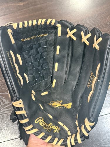 Used - LIKE NEW Rawlings SS13W 13" Leather Baseball Glove Black/Tan Basket-Web Right Throw