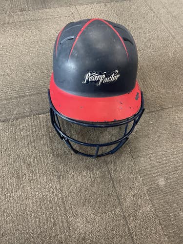Used BoomBah BATTING HELMET W/ MASK Batting Helmet w/Mask Navy Blue Fits all 11614-S000240793