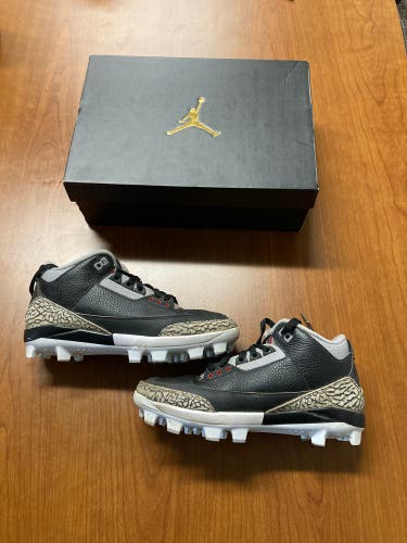 Black Men's Size M 9.0 (W 10.0) Jordan Footwear Molded Cleats (Used)