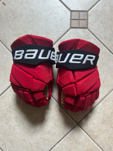 Jack Hughes Bauer Vapor Hyperlite Gloves 13" Pro Stock New Jersey Devils
