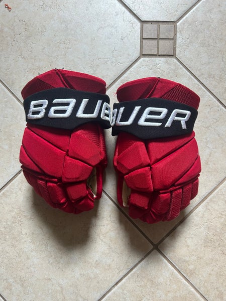 Jack Hughes Bauer Vapor Hyperlite Gloves 13" Pro Stock New Jersey Devils