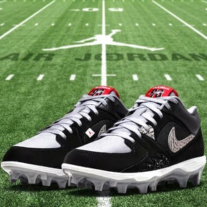 new Men's 12 Nike Air Jordan Stadium 90 Football Cleats HQ0210-060 Black/Grey
