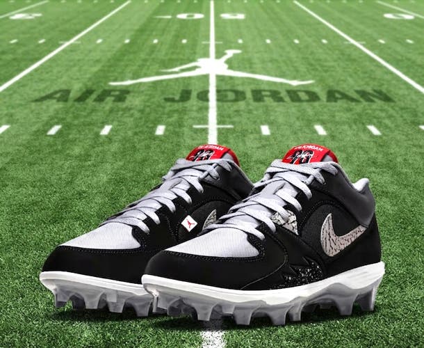 new Men's 12 Nike Air Jordan Stadium 90 Football Cleats HQ0210-060 Black/Grey