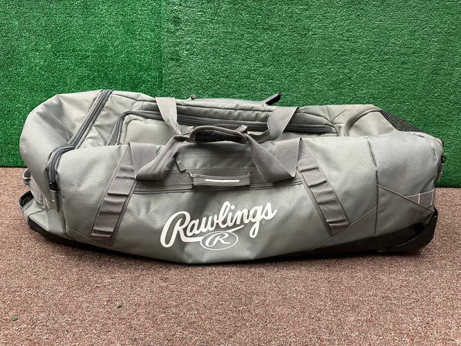 Rawlings Yadi 2 Wheeled Catchers Baseball Softball Bag - Grey