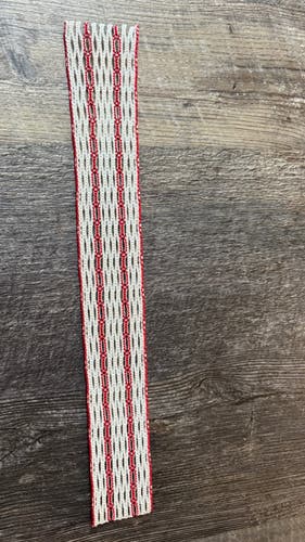 Jimalax White Lacrosse Mesh with Red Stripes – New